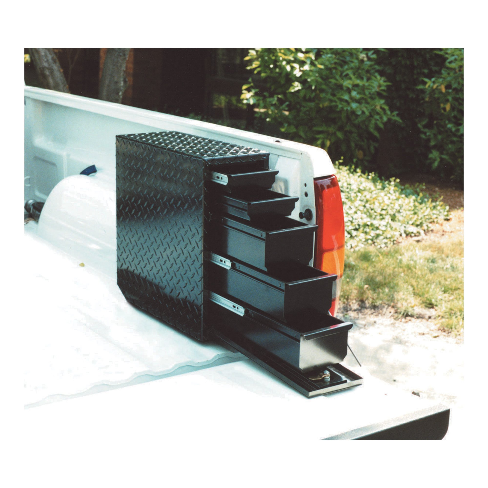 Northern Tool + Equipment Aluminum Sliding Drawer Truck Box — 5 Drawer, Vertical, Black, 7 5/8in.W x 18in.D x 18 7/8in.H